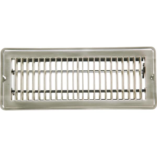 Home Impressions 4 In. x 12 In. Satin Nickel Steel Floor Register 1FL0412SN-NH - main